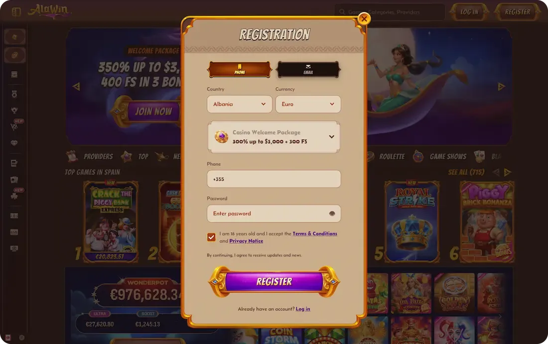 alawin casino registration